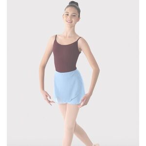 Mirella Georgette Ballet Wrap Skirt, Light Blue, NWT